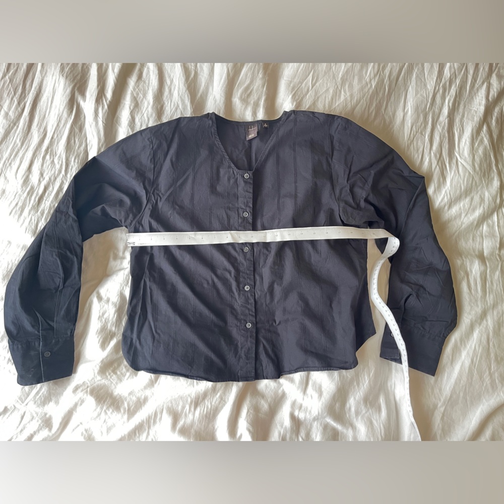 Uniqlo Black Button Up Blouse